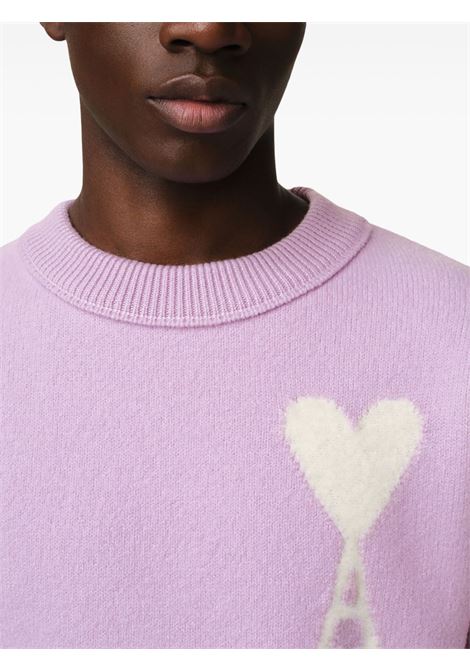 Maglione Ami de Coeur in lilla Ami paris - unisex AMI PARIS | UKS090KN0090505